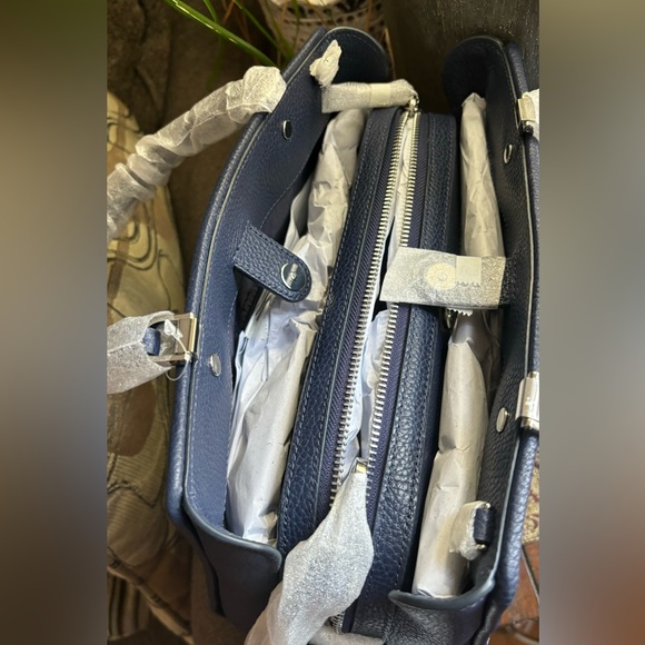 Authentic KATE SPADE floral Thick Canvas/pebbled leather 3 compart. Satch/crosby - Picture 13 of 16